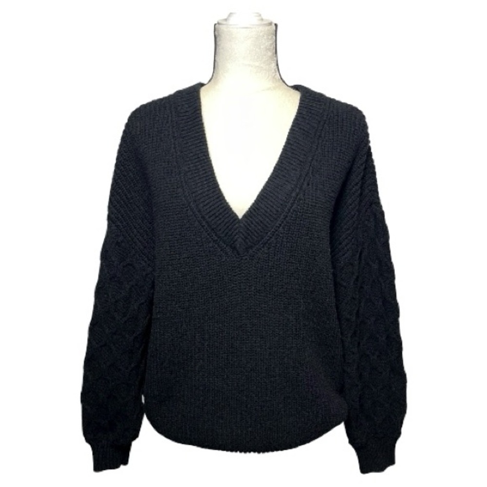 INC International Concepts Chunky Oversized Black Knit Sweater Size Medium